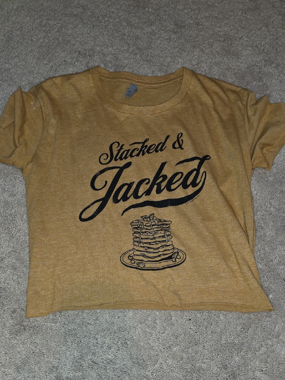 Stacked & Jacked Kids' Graphic Tee - Mustard Yellow